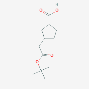 molecular formula C12H20O4 B8151317 3-(2-(tert-Butoxy)-2-oxoethyl)cyclopentanecarboxylic acid 