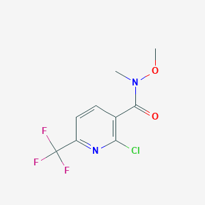 molecular formula C9H8ClF3N2O2 B8151359 2-Chloro-N-methoxy-N-methyl-6-(trifluoromethyl)nicotinamide 