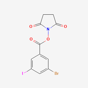 molecular formula C11H7BrINO4 B8151374 2,5-Dioxopyrrolidin-1-yl 3-bromo-5-iodobenzoate 