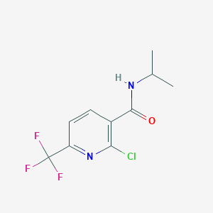 molecular formula C10H10ClF3N2O B8151375 2-Chloro-N-isopropyl-6-(trifluoromethyl)nicotinamide 