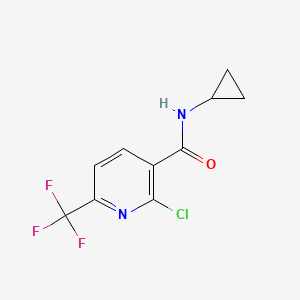 molecular formula C10H8ClF3N2O B8151379 2-Chloro-N-cyclopropyl-6-(trifluoromethyl)nicotinamide 