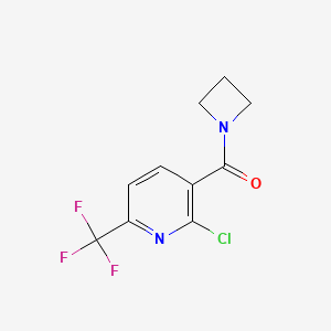 molecular formula C10H8ClF3N2O B8151390 Azetidin-1-yl(2-chloro-6-(trifluoromethyl)pyridin-3-yl)methanone 