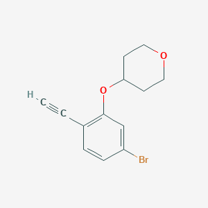 molecular formula C13H13BrO2 B8151452 4-(5-Bromo-2-ethynylphenoxy)tetrahydro-2H-pyran 