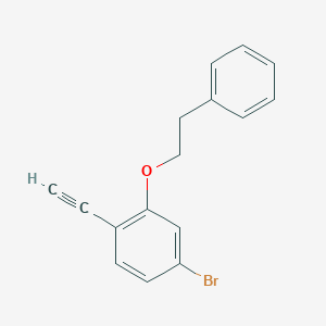 molecular formula C16H13BrO B8151454 4-Bromo-1-ethynyl-2-phenethoxybenzene 
