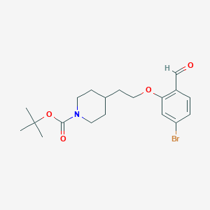 molecular formula C19H26BrNO4 B8151460 tert-Butyl 4-(2-(5-bromo-2-formylphenoxy)ethyl)piperidine-1-carboxylate 