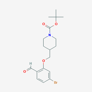 molecular formula C18H24BrNO4 B8151461 tert-Butyl 4-((5-bromo-2-formylphenoxy)methyl)piperidine-1-carboxylate 