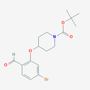 molecular formula C17H22BrNO4 B8151466 tert-Butyl 4-(5-bromo-2-formylphenoxy)piperidine-1-carboxylate 