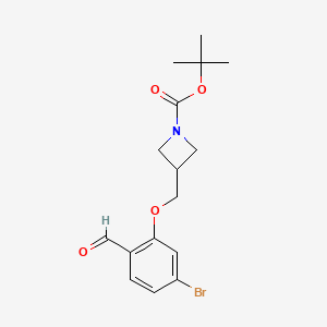 molecular formula C16H20BrNO4 B8151491 tert-Butyl 3-((5-Bromo-2-formylphenoxy)methyl)azetidine-1-carboxylate 