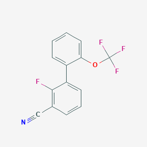 molecular formula C14H7F4NO B8151500 3-Cyano-2-fluoro-2'-(trifluoromethoxy)biphenyl 