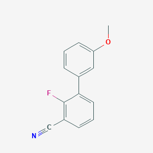 molecular formula C14H10FNO B8151514 2-Fluoro-3'-methoxy-[1,1'-biphenyl]-3-carbonitrile 