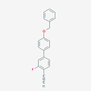 molecular formula C21H15FO B8151553 4'-(Benzyloxy)-4-ethynyl-3-fluoro-1,1'-biphenyl 