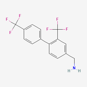 molecular formula C15H11F6N B8151558 C-(2,4'-Bis(trifluoromethyl)biphenyl-4-yl)-methylamine 