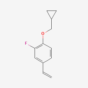 molecular formula C12H13FO B8151583 1-(Cyclopropylmethoxy)-2-fluoro-4-vinylbenzene 