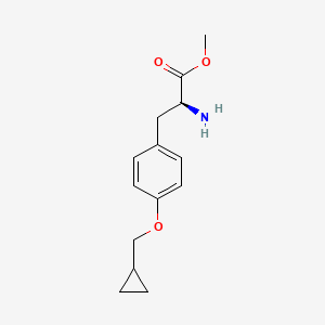 molecular formula C14H19NO3 B8151592 (S)-Methyl 2-amino-3-(4-(cyclopropylmethoxy)phenyl)propanoate 