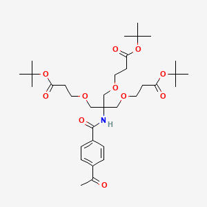 molecular formula C34H53NO11 B8151616 Di-tert-butyl 3,3'-((2-(4-acetylbenzamido)-2-((3-(tert-butoxy)-3-oxopropoxy)methyl)propane-1,3-diyl)bis(oxy))dipropanoate 