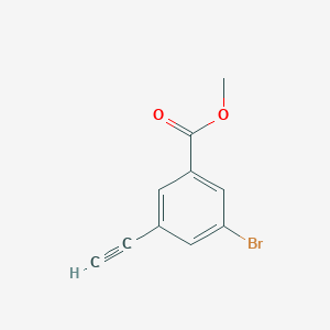 molecular formula C10H7BrO2 B8151625 Methyl 3-bromo-5-ethynylbenzoate 