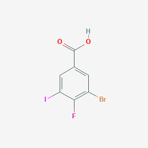 molecular formula C7H3BrFIO2 B8151628 3-Bromo-4-fluoro-5-iodobenzoic acid 