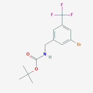 molecular formula C13H15BrF3NO2 B8151647 tert-Butyl 3-bromo-5-(trifluoromethyl)benzylcarbamate 
