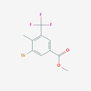 molecular formula C10H8BrF3O2 B8151655 Methyl 3-bromo-4-methyl-5-(trifluoromethyl)benzoate 