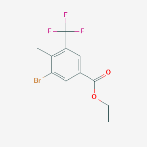 molecular formula C11H10BrF3O2 B8151661 Ethyl 3-bromo-4-methyl-5-(trifluoromethyl)benzoate 