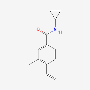 molecular formula C13H15NO B8151747 N-Cyclopropyl-3-methyl-4-vinyl-benzamide 