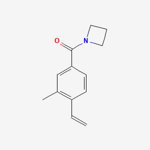 molecular formula C13H15NO B8151750 Azetidin-1-yl-(3-methyl-4-vinyl-phenyl)-methanone 