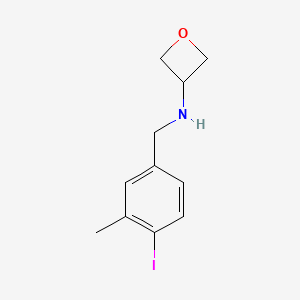 molecular formula C11H14INO B8151759 N-[(4-Iodo-3-methylphenyl)methyl]oxetan-3-amine 