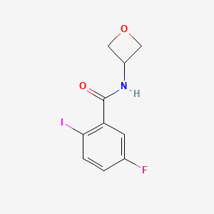 molecular formula C10H9FINO2 B8151899 5-Fluoro-2-iodo-N-(oxetan-3-yl)benzamide 
