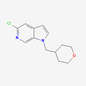 molecular formula C13H15ClN2O B8151942 5-Chloro-1-((tetrahydro-2H-pyran-4-yl)methyl)-1H-pyrrolo[2,3-c]pyridine 