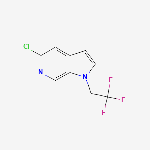 molecular formula C9H6ClF3N2 B8151946 5-Chloro-1-(2,2,2-trifluoroethyl)-1H-pyrrolo[2,3-c]pyridine 