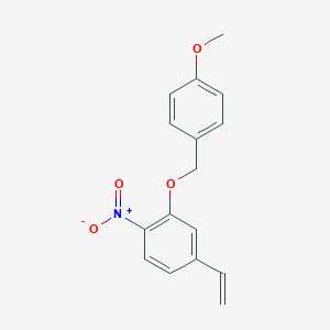 molecular formula C16H15NO4 B8151953 2-((4-Methoxybenzyl)oxy)-1-nitro-4-vinylbenzene 