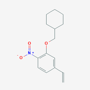 molecular formula C15H19NO3 B8151965 2-(Cyclohexylmethoxy)-1-nitro-4-vinylbenzene 