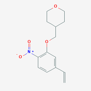 molecular formula C14H17NO4 B8151966 4-((2-Nitro-5-vinylphenoxy)methyl)tetrahydro-2H-pyran 