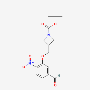 molecular formula C16H20N2O6 B8151994 tert-Butyl 3-((5-formyl-2-nitrophenoxy)methyl)azetidine-1-carboxylate 