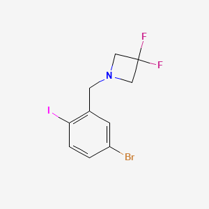 molecular formula C10H9BrF2IN B8152015 1-(5-Bromo-2-iodo-benzyl)-3,3-difluoro-azetidine 