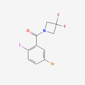 molecular formula C10H7BrF2INO B8152018 (5-Bromo-2-iodo-phenyl)-(3,3-difluoro-azetidin-1-yl)-methanone 