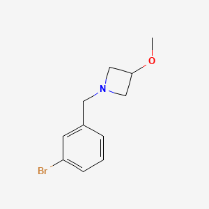 molecular formula C11H14BrNO B8152045 1-[(3-Bromophenyl)methyl]-3-methoxyazetidine 