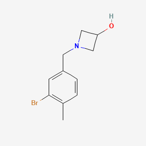 molecular formula C11H14BrNO B8152049 1-[(3-Bromo-4-methylphenyl)methyl]azetidin-3-ol 