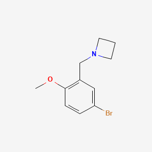 molecular formula C11H14BrNO B8152056 1-[(5-Bromo-2-methoxyphenyl)methyl]azetidine 