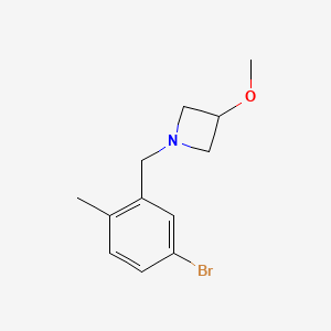 molecular formula C12H16BrNO B8152069 1-[(5-Bromo-2-methylphenyl)methyl]-3-methoxyazetidine 