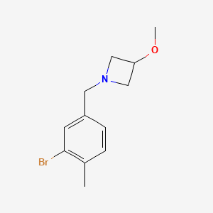 molecular formula C12H16BrNO B8152075 1-[(3-Bromo-4-methylphenyl)methyl]-3-methoxyazetidine 