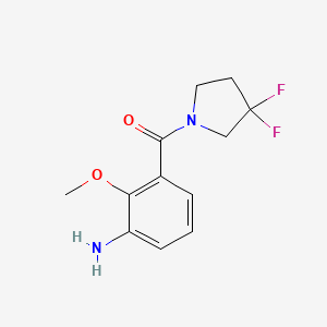 molecular formula C12H14F2N2O2 B8152109 (3-Amino-2-methoxyphenyl)(3,3-difluoropyrrolidin-1-yl)methanone 