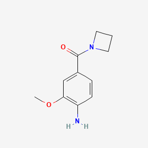 molecular formula C11H14N2O2 B8152115 (4-Amino-3-methoxyphenyl)(azetidin-1-yl)methanone 