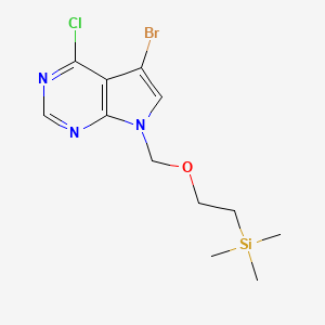 molecular formula C12H17BrClN3OSi B8152131 5-溴-4-氯-7-((2-(三甲硅烷基)乙氧基)甲基)-7H-吡咯并[2,3-d]嘧啶 
