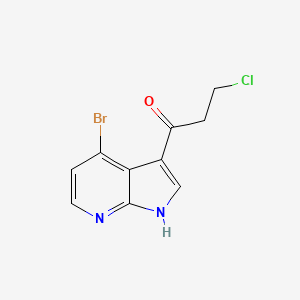 molecular formula C10H8BrClN2O B8152133 1-(4-Bromo-1H-pyrrolo[2,3-b]pyridin-3-yl)-3-chloropropan-1-one 