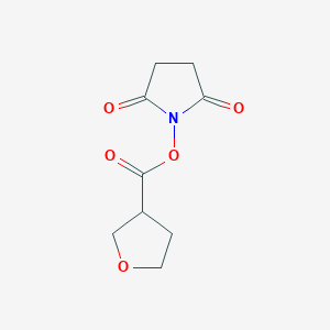 molecular formula C9H11NO5 B8152140 Tetrahydro-furan-3-carboxylic acid 2,5-dioxo-pyrrolidin-1-yl ester 