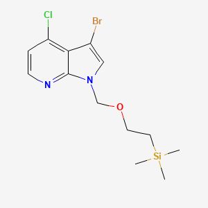 molecular formula C13H18BrClN2OSi B8152145 3-Bromo-4-chloro-1-((2-(trimethylsilyl)ethoxy)methyl)-1H-pyrrolo[2,3-b]pyridine 