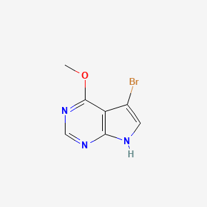 molecular formula C7H6BrN3O B8152149 5-bromo-4-methoxy-7H-pyrrolo[2,3-d]pyrimidine 