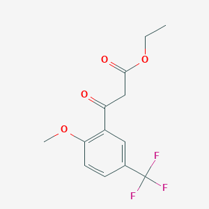 molecular formula C13H13F3O4 B8152154 Ethyl 3-[2-methoxy-5-(trifluoromethyl)phenyl]-3-oxopropanoate 