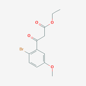 molecular formula C12H13BrO4 B8152177 3-(2-Bromo-5-methoxy-phenyl)-3-oxo-propionic acid ethyl ester 